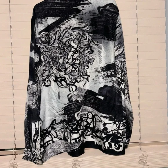 Versace BaroqueGraffiti Silk Shirt (black)
